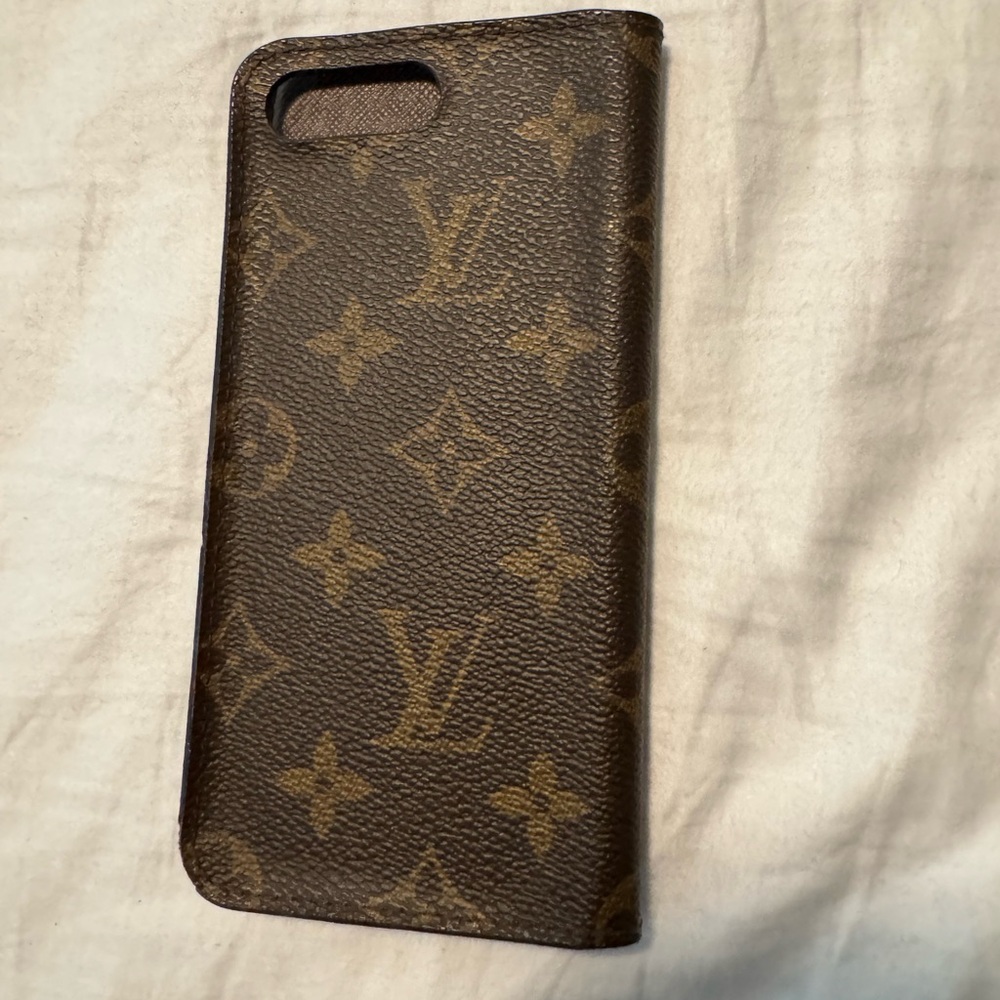 Authentic Louis Vuitton Monogram Folio iPhone 7+ Plus Case Brown Phone Case